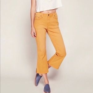 Free People Mid-Rise Crop Flare Jeans
